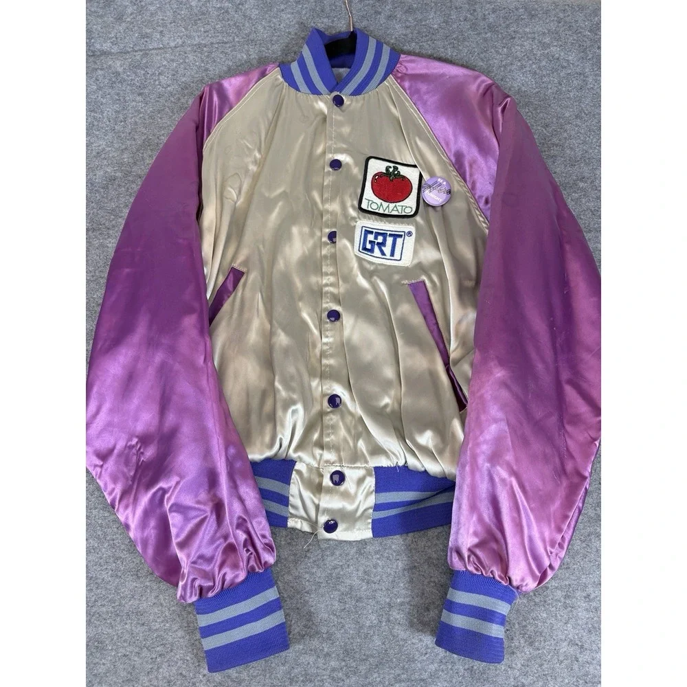 Vintage 80s Jorge Santana Satin Jacket Large Promo Band Music USA Rare Crew VTG